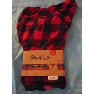 New Pet Pajamas Dog Shirt Red Black Plaid Dearfoams Family Sleep Extra Large XL